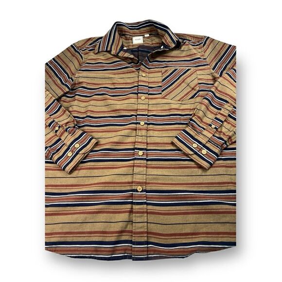 Rowm Striped Button Front Shirt Size Large - Picture 2 of 5